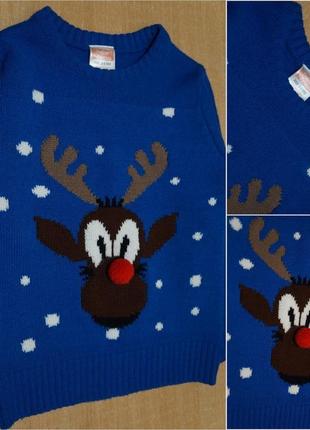 Primark новогодний свитер 3-4 года новорічний светр кофта