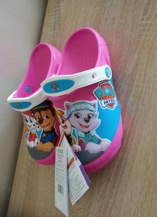 Детские розовые кроксы, клоги щенячий патруль j2 eur 33-34 crocs оригинал