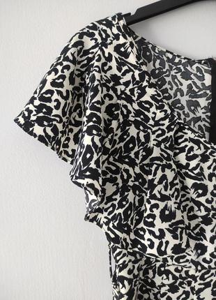 Стильная блуза h&m 34р. (xs) футболка леопардовый принт с рюшами3 фото