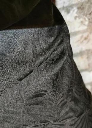 Брюки штаны h&m из вискозы высокая посадка с защипами в узор жаккардовые5 фото