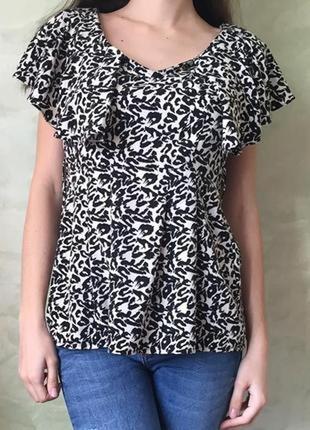 Стильная блуза h&m 34р. (xs) футболка леопардовый принт с рюшами8 фото