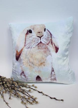 Подушка кролик, плюшева подушка на великдень, пасхальні подарунки, подушка заєць4 фото