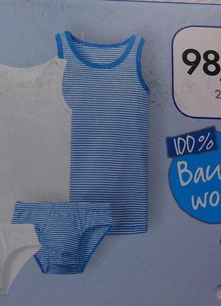 Lupilu. набор маечки и трусики на 2-4 года мальчику. хлопок.