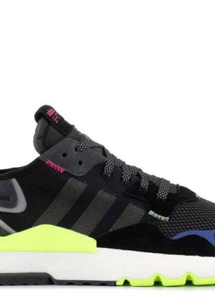 Кроссовки мужские adidas nite jogger black green черные (адидас найт джаггер, кросівки)