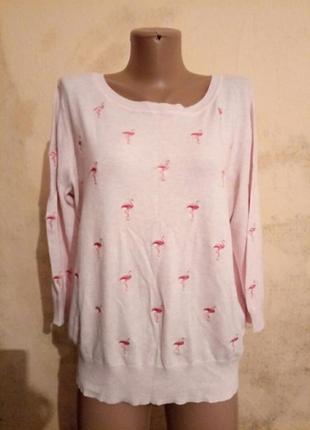 Тонкий светрик з фламінго