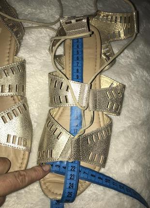 “римские" золотистые сандалии размер 40/41 9 стелька 26 см5 фото