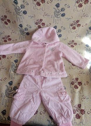 Шикарный теплый костюм на девочку, на 9 мес-1,5 годика