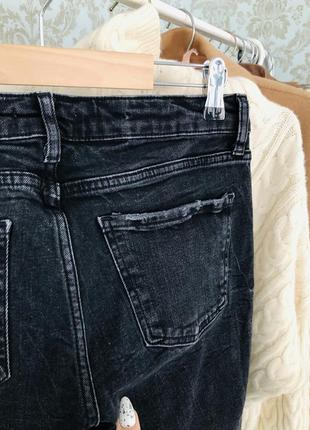 Zara premium графитовые джинсы с необработанным краем8 фото