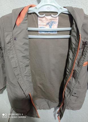 Демисезонная куртка хаки с капюшоном светоотражателем, накладными карманами safari7 фото