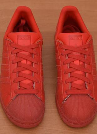 Красные кожаные кеды, кроссовки adidas superstar, 38 размер. оригинал5 фото