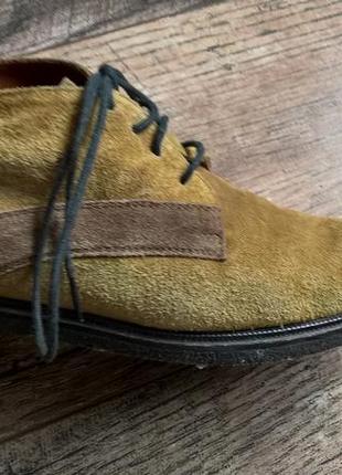 Дезерты,туфли на шнуровку,горчичного цвета от loretti италия замш,кожа-37р8 фото