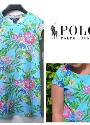 Платье футболка с тропическим рисунком от polo ralph lauren оригинал! р.м 8-101 фото