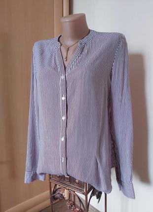 Рубашка блузка натуральная в полоску5 фото