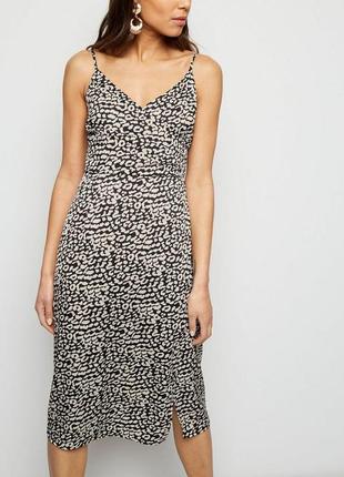Красивое платье на запах с леопардовым принтом new look. размер m, eu 38. новое.4 фото