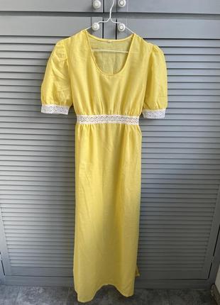 Платье  туника желтое
