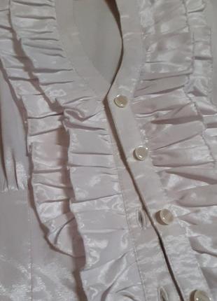 Ділова жіноча блуза з рюшами3 фото