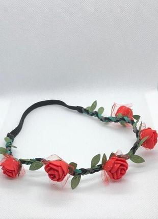 Пов'язка для волосся в грецькому стилі з трояндами1 фото