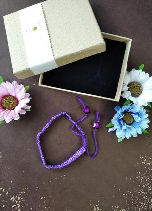 Фиолетовый браслет из бисера ручной работы.2 фото
