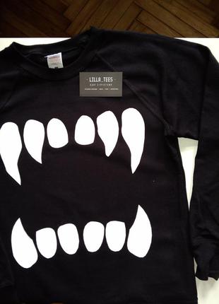 Черный свитшот толстовка челюсти хеллоуин2 фото