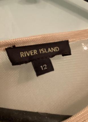 Шикарное платье в пайетках вечернее длинное нюд от бренда river island6 фото