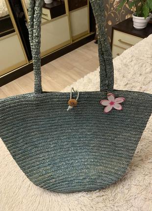 Пляжная сумка плетеные стильная плетеные шоппер модная годовая2 фото
