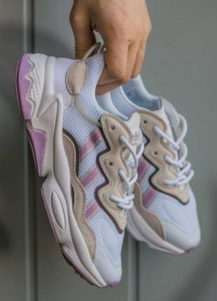 Кроссовки женские adidas ozweego “white\grey\rose”