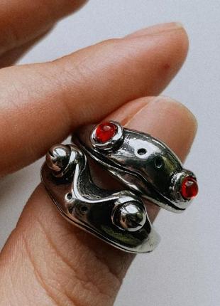 Кольцо лягушка модное колечко жабка в стиле панк рок хип хоп5 фото