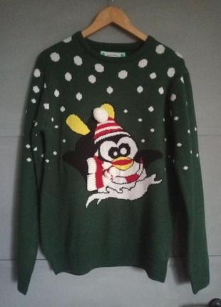 Новорічний светр. різдво. новий рік . пінгвін. фотосесія