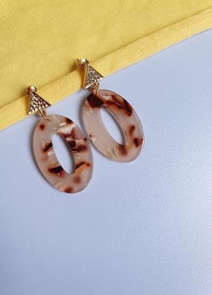 Сережки south beach resin oval drop earrings