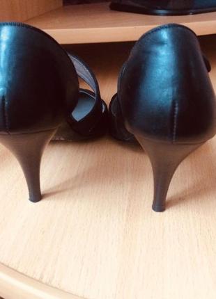 Жіночі чорні туфлі , з натуральної  шкіри ( женские черные туфли)  " roberto santi"9 фото