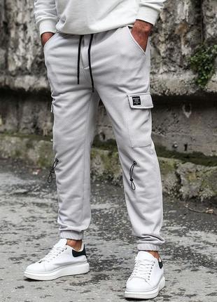 Спортивні штани карго базові чоловічі сірі туреччина / штани штани чоловічі базові сірі1 фото
