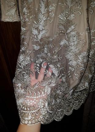 Шикарна вечірня сукня плаття  міді мереживо бренд h&m відкрита спина10 фото