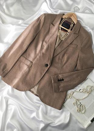 Базовый пиджак zara трендовый жакет женский оверсайз блейзер бежевый