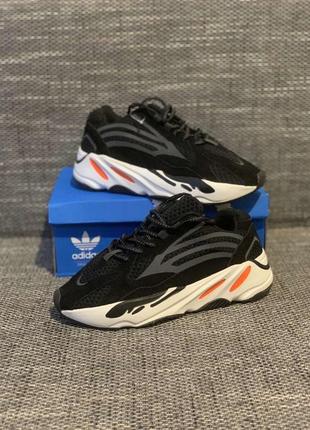 Adidas yeezy 700 v2 чёрный - белый- оранжевый