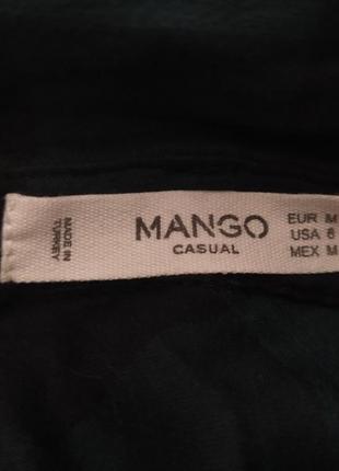 Темно-зеленая блузка (рубашка) mango в клетку5 фото