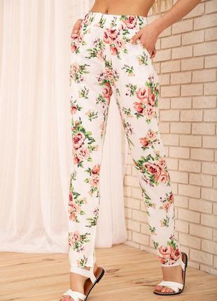 Эффектные весна- лето брюки штаны в цветочный принт s m l xl2 фото