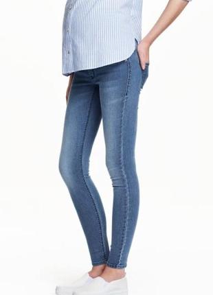 Джинси для вагітних h&m mama, 40/10 s (m) super skinny high rib, завужені