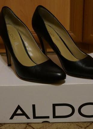 Кожаные туфли aldo, черный цвет, 38 размер