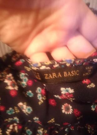 Блуза zara basic шикарная цветочная комбинированная6 фото