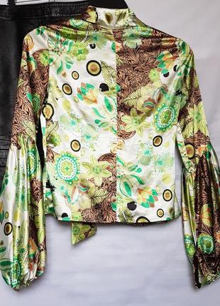 Блуза принт пейслі з пишними рукавами обьемными2 фото