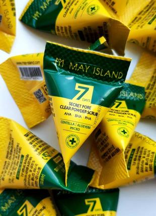 Кислотный скраб с центеллой may island 7 days secret pore clear powder scrub
