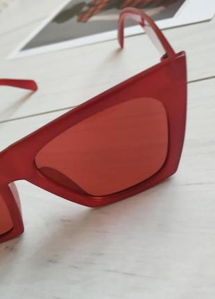 Очки солнцезащитные, очки женские красные, очки, маска3 фото