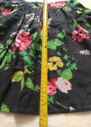 Котоновая юбка в цветочный принт5 фото
