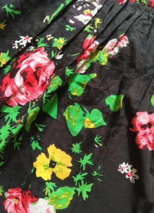 Котоновая юбка в цветочный принт2 фото