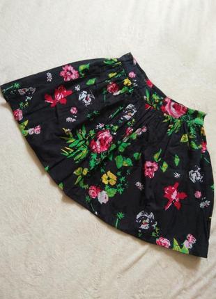 Котоновая юбка в цветочный принт1 фото