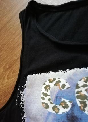 Майка жіноча чорна принт нірвана футболка леопард топ чёрная женская хлопок с принтом come4 фото
