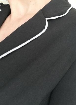 Рубашка кофта блуза жіноча стильна чорна пиджак new look в бельевом стиле чёрная с белым на пуговицах5 фото