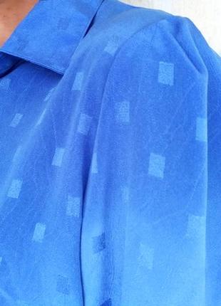 Сорочка голуба легка рубашка блузка блуза голубая кофта женская винтажная голубая длинный рукав4 фото