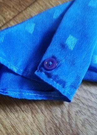 Сорочка голуба легка рубашка блузка блуза голубая кофта женская винтажная голубая длинный рукав6 фото