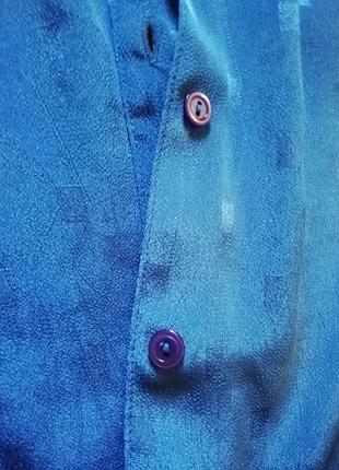 Сорочка голуба легка рубашка блузка блуза голубая кофта женская винтажная голубая длинный рукав7 фото